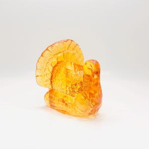 Vintage Amber Glass Turkey Candlestick Holder