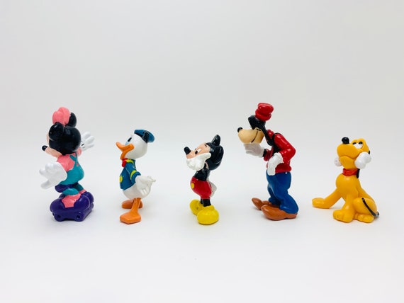 Disney Japan Vintage Mickey &  Minnie Mouse Mini Figure Keychain Toy 2 