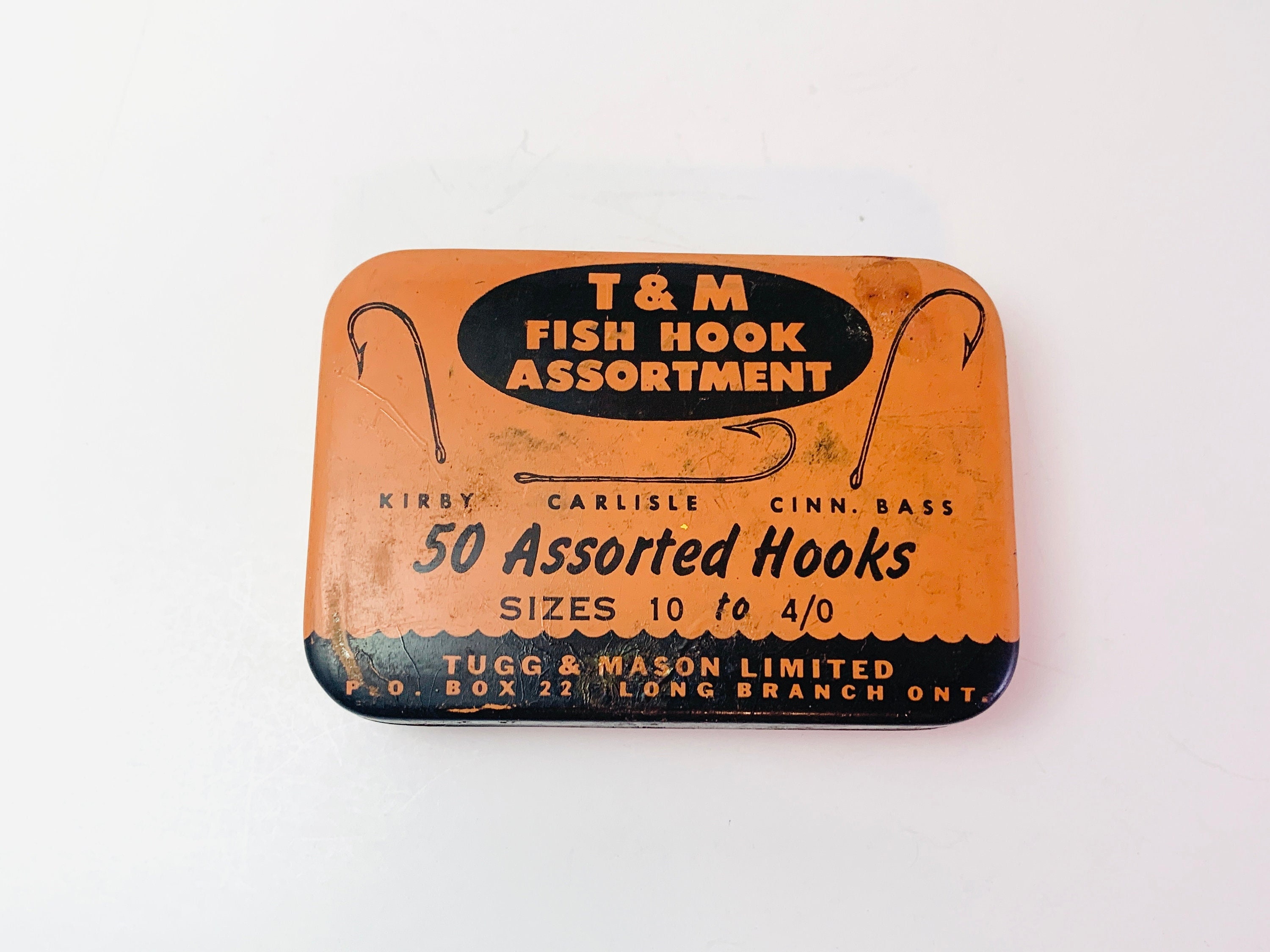 1950’s Tugg and Mason Fish Hooks Tin - Empty