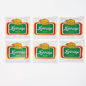 6 Lethbridge Beer New Old Stock Beer Labels