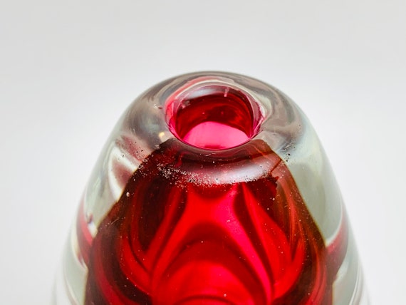 Vintage Cranberry Art Glass Perfume Scent Bottle - image 8