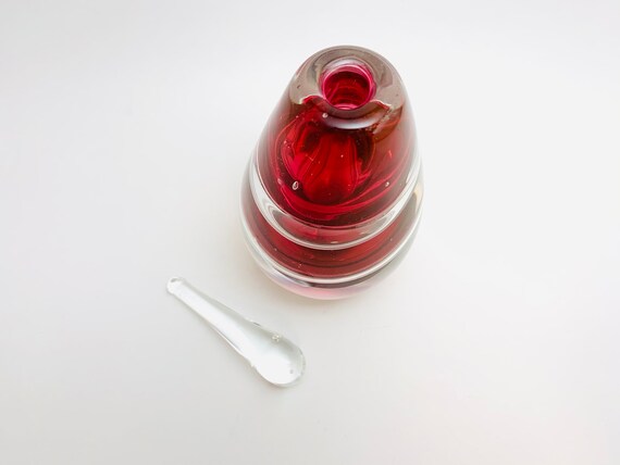 Vintage Cranberry Art Glass Perfume Scent Bottle - image 6