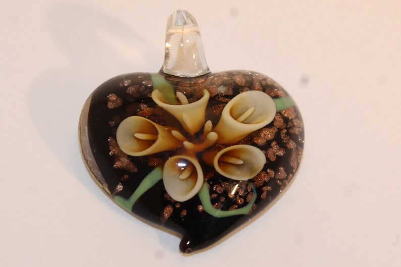 Vintage Venetian Murano glass heart pendant