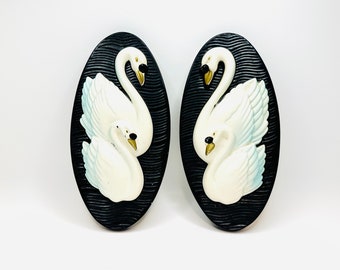 1965 Miller Studio Chalkware Swans Wall Decor