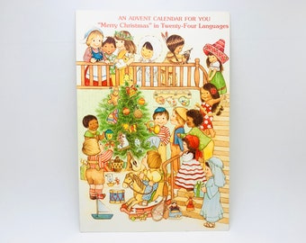 Vintage Hallmark Advent Calendar, “Merry Christmas” in 24 Languages