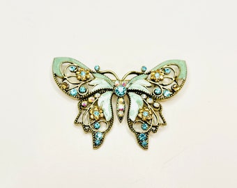 Vintage Avon Silver Plated Large Butterfly Brooch