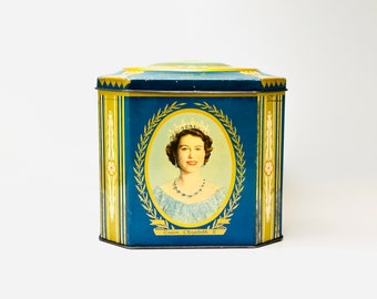 1953 Gray Dunn Queen Elizabeth II Coronation Tin