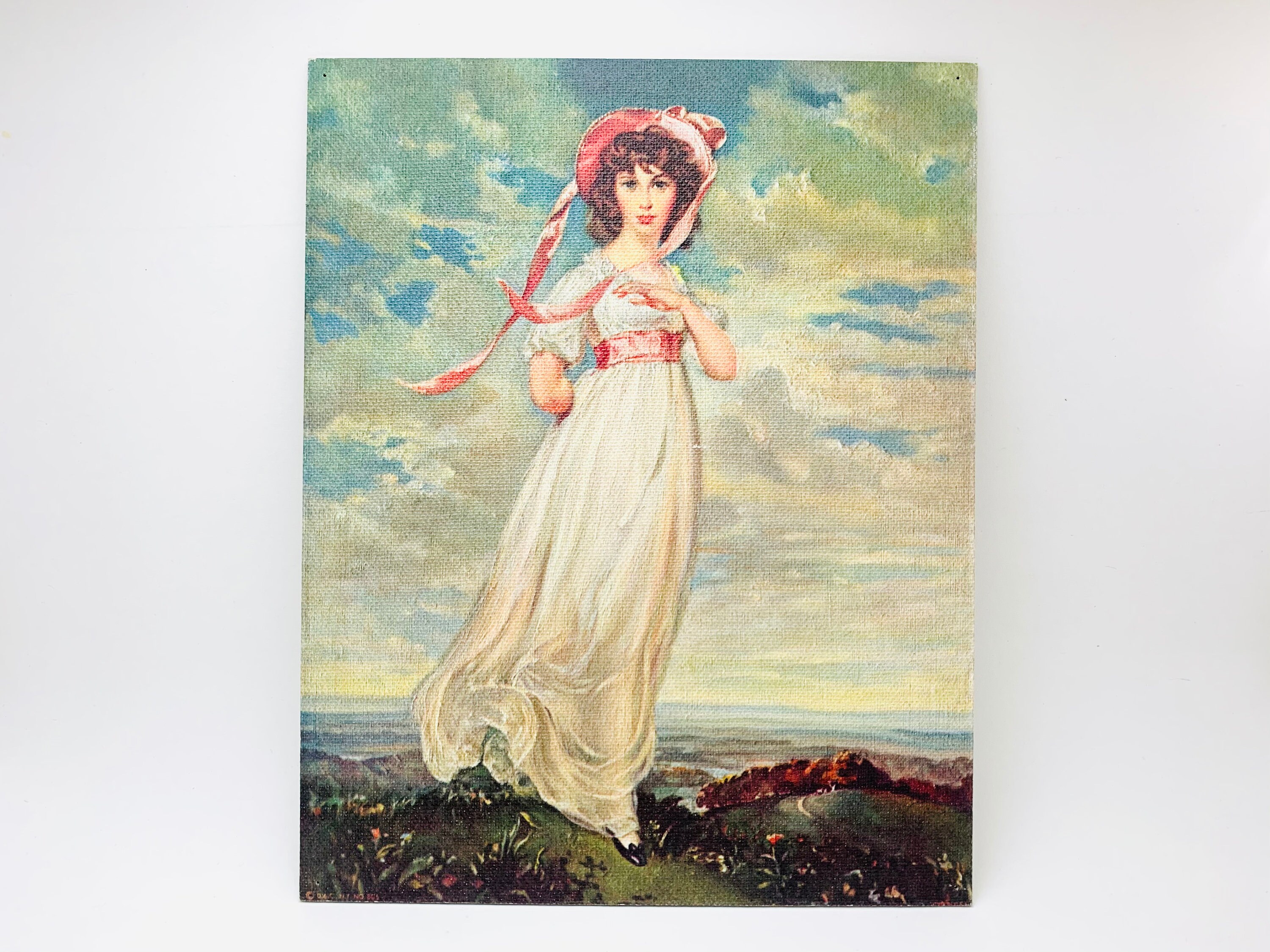 Vintage Print on Canvas Board Pinky by Thomas Gainsborough Etsy