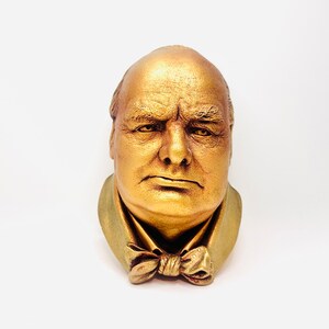 1966 Bossons Guilded Winston Churchill Chalkware Bust Wall Hanging  