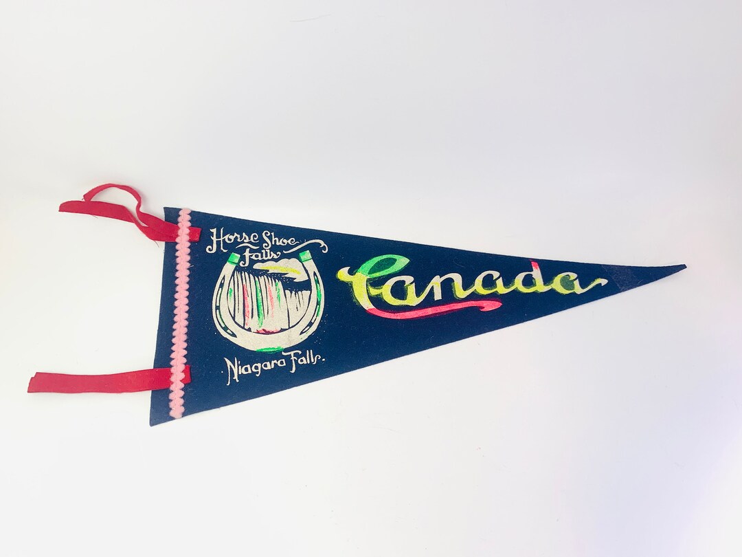 Vintage Niagara Falls Canada Felt Pennant Etsy