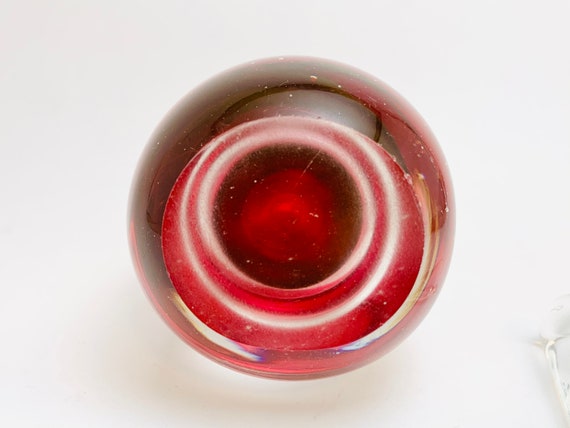 Vintage Cranberry Art Glass Perfume Scent Bottle - image 7