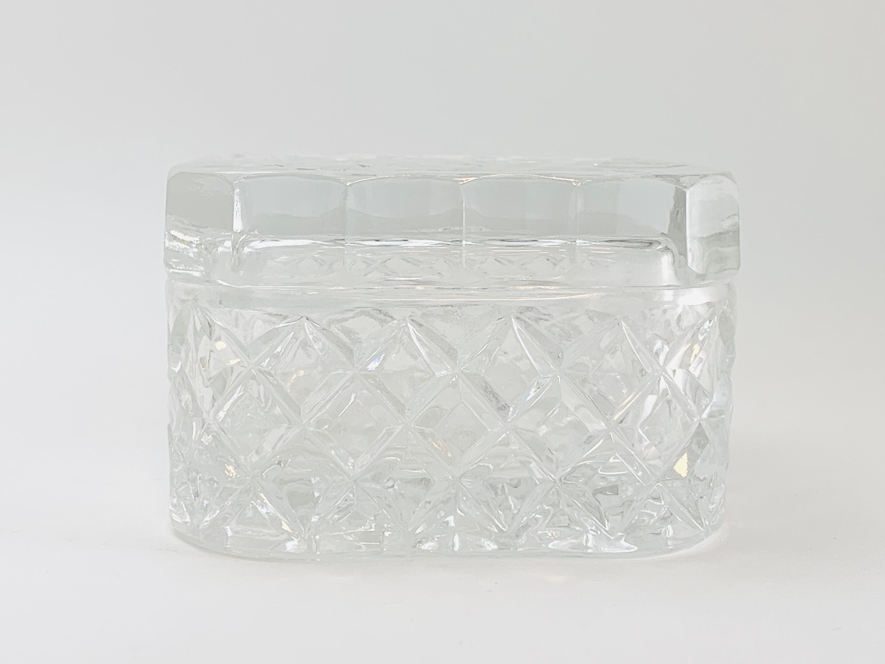 VTG Cut Glass Trinket Box with Lid VTG Cut Glass Trinket Box with Lid