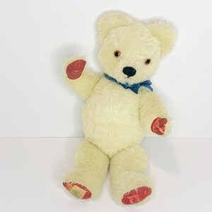 Vintage English White Plush Teddy Bear by Chad Valley (c