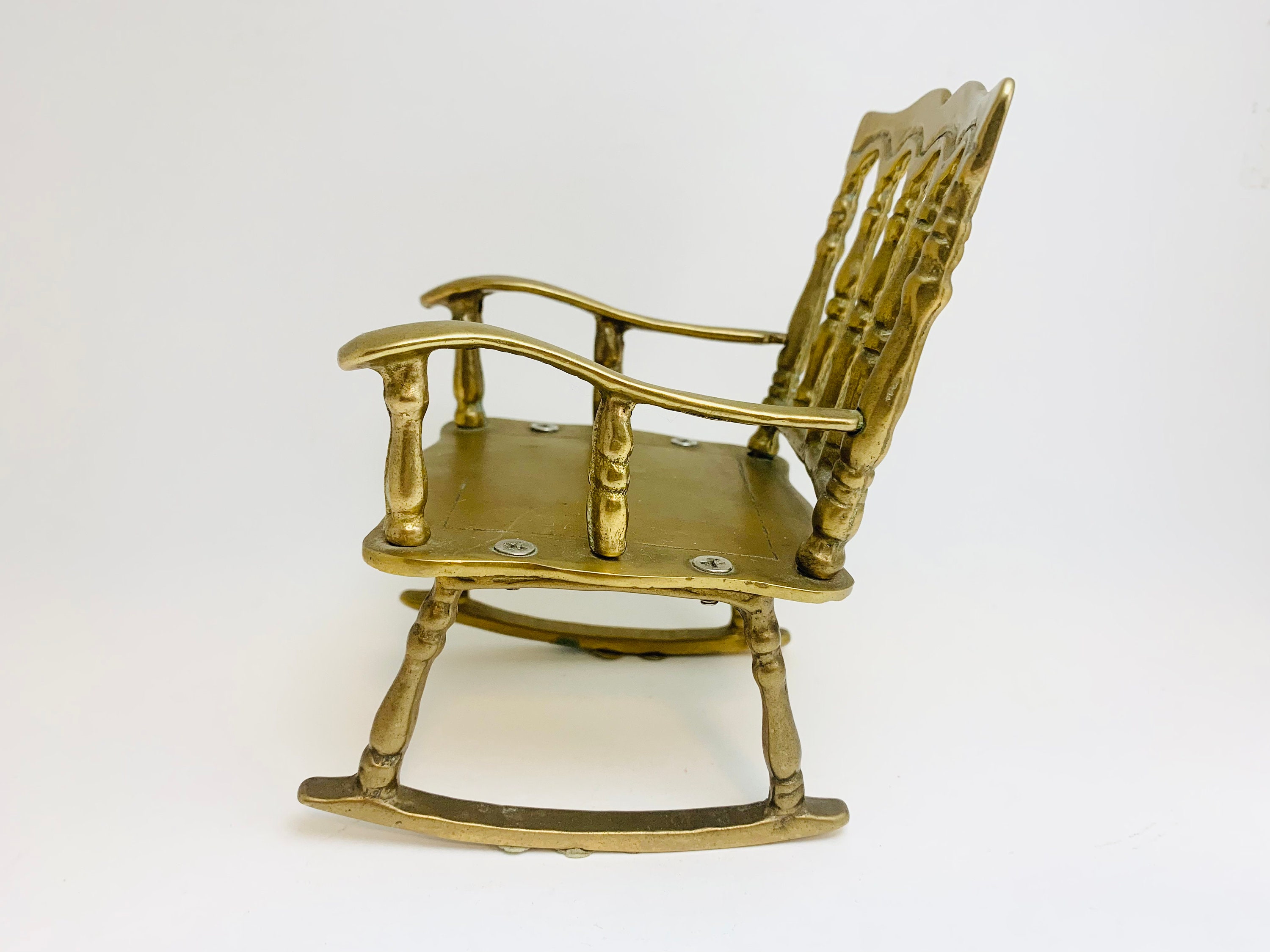 Vintage Brass Rocking Chair Etsy