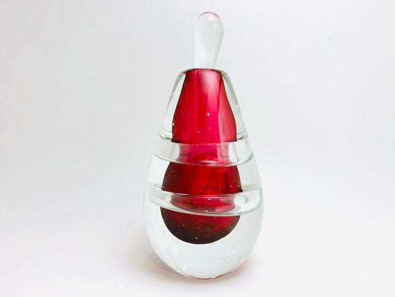Vintage Cranberry Art Glass Perfume Scent Bottle - image 3