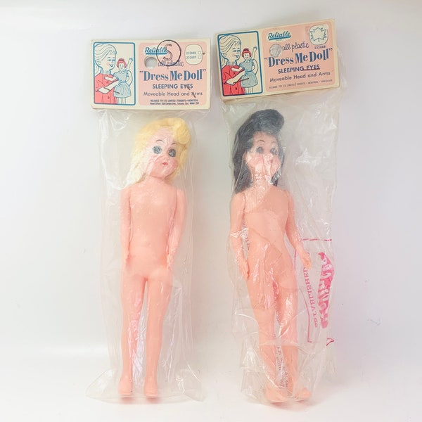 Vintage Reliable Dress Me Dolls Sealed in Original Package