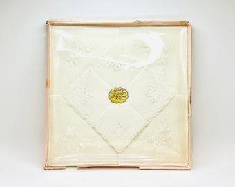 Vintage Lovely Embroidered Cotton Handkerchiefs made in Switzerland