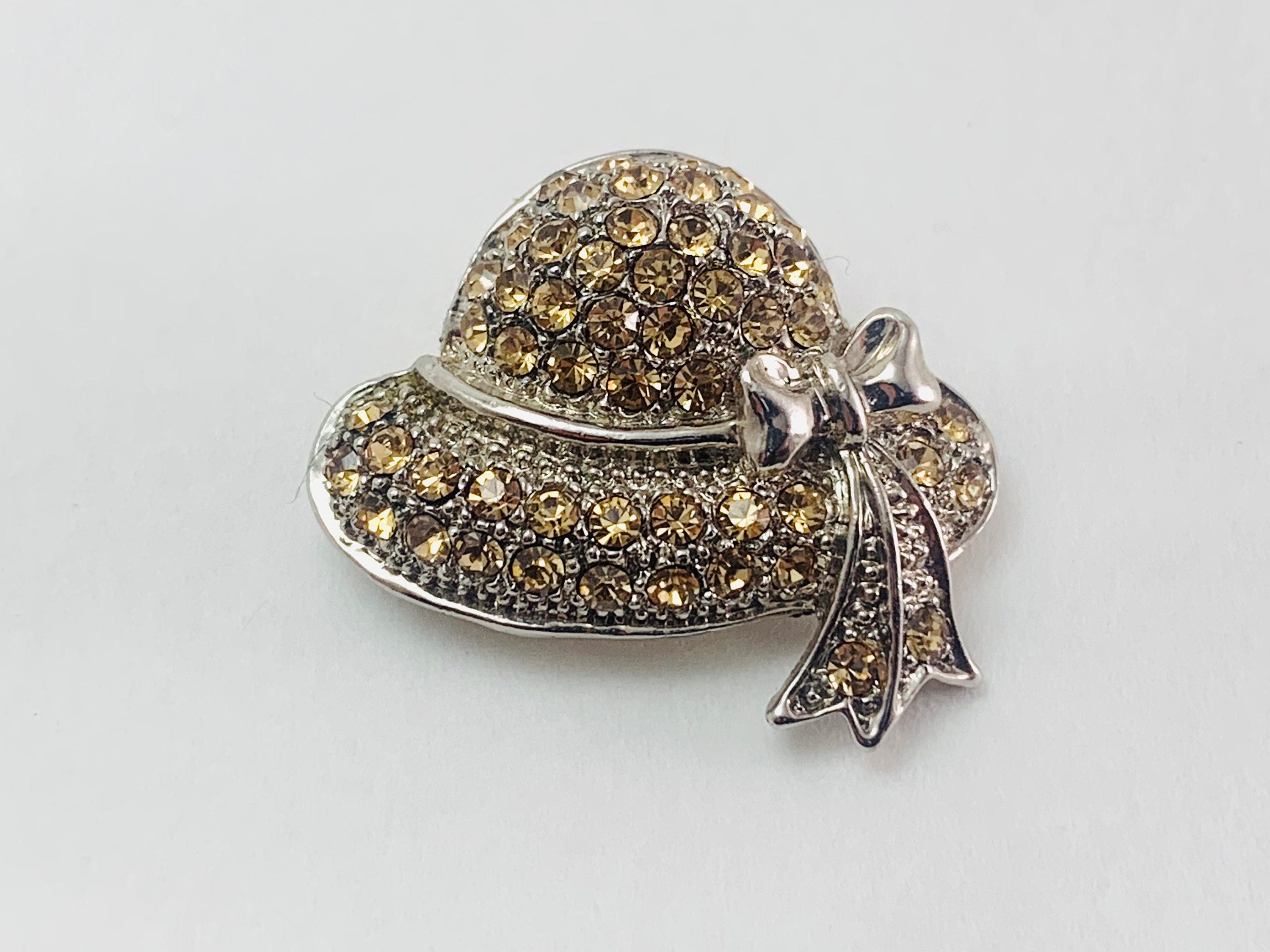 人気が高い Hat Rhinestone Vintage Brooch Etsy - その他