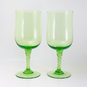 Vintage Green Glass Stemware