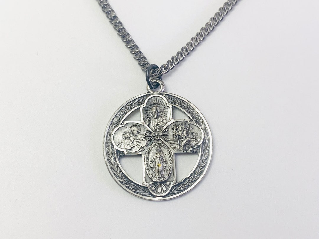 Vintage Sterling Silver 4 Way Cross Pendant Necklace - Etsy