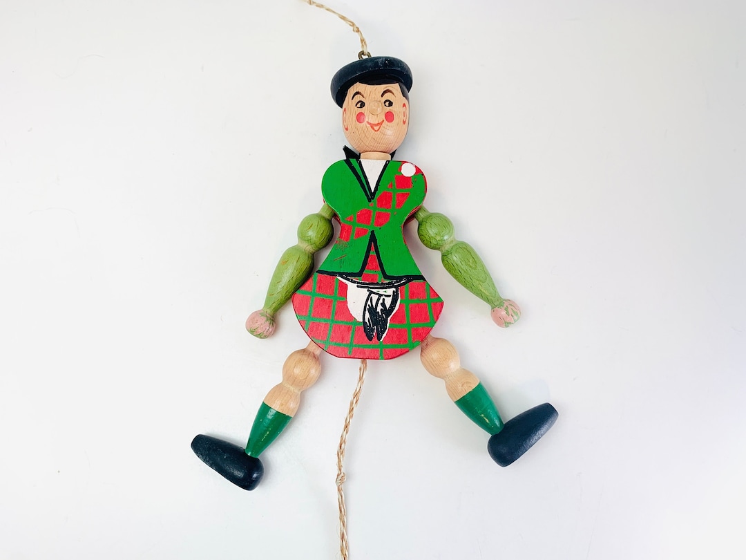 Vintage Jumping Jack Wooden Pull Toy Etsy
