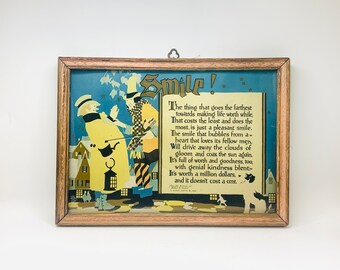 1925 Smile, A Buzza Motto, Creative Art - Framed