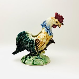 Vintage Ceramic Rooster Small Indoor Planter