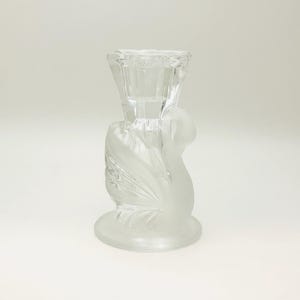 Vintage Crystal Swan Candlestick Holder