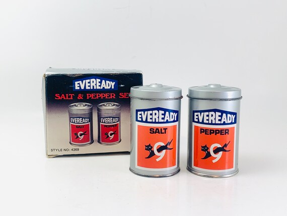 Vintage Eveready Battery Salt and Pepper Shakers 