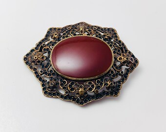 Vintage Antiqued Bronze Brooch