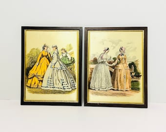 Vintage Silk French Antique Fashion Framed Prints