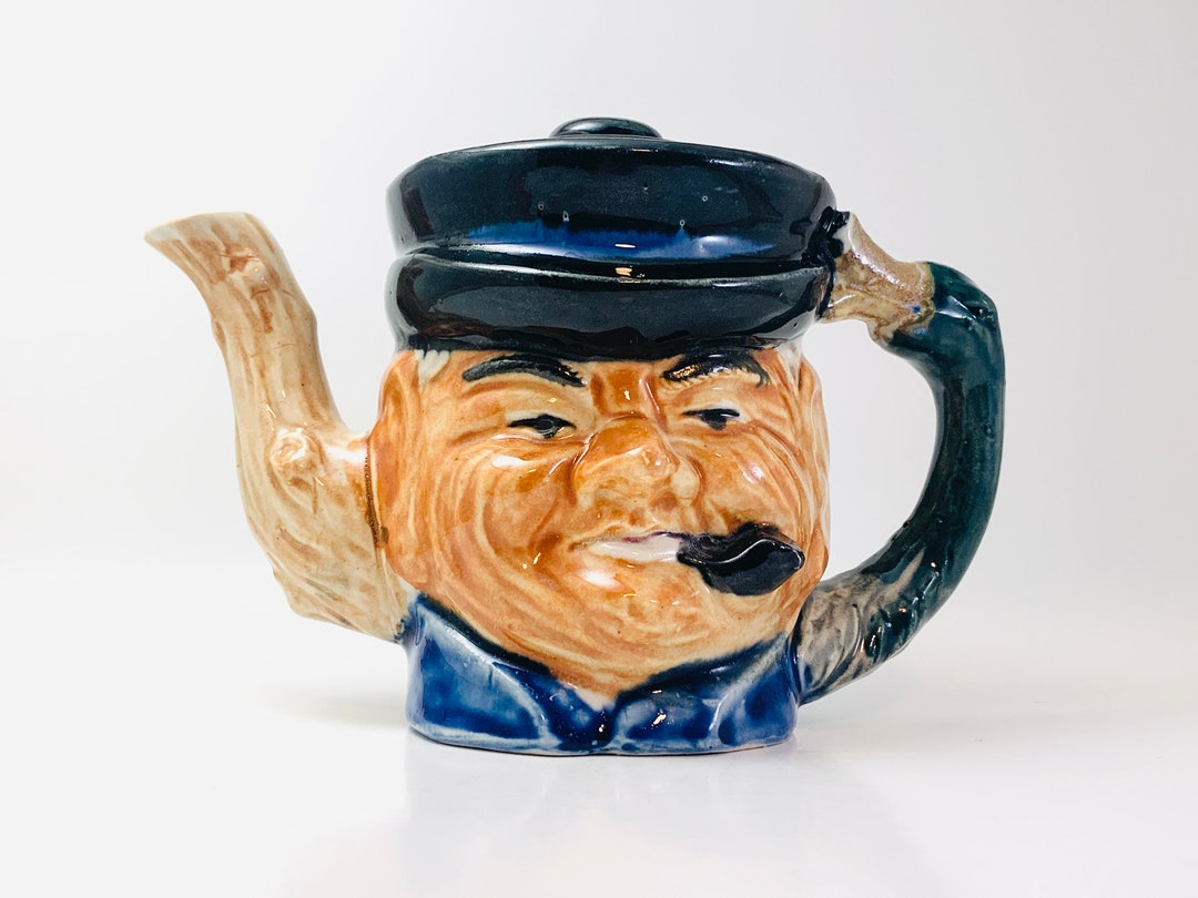 Vintage Ceramic Toby Teapot Etsy