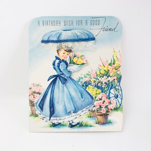 Biglietto d'auguri vintage "Auguri di compleanno per un buon amico", opera di Doehla Fine Arts