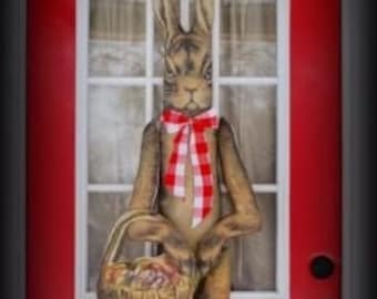 Primitive Garden Bunny Rabbit Door Wall Hanging Porch Sitter | Etsy