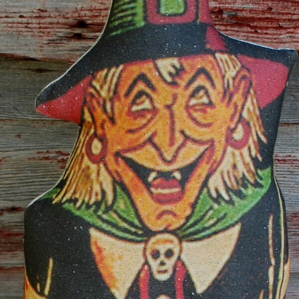 Vintage Smiling Jack O Lantern in Party Hat Pillow Old World Early ...