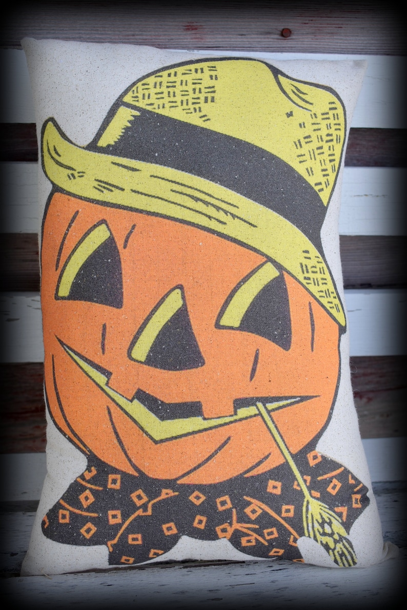 Vintage Jack O Lantern Scarecrow Pumpkin HALLOWEEN Postcard Throw ...