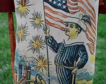 America Antique fireworks American Liberty firecracker old fourth of July Patriotic 4th Decorative Throw pillow