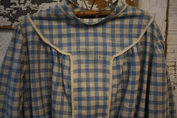 Antique childs blue checked  homespun dress very … - image 3