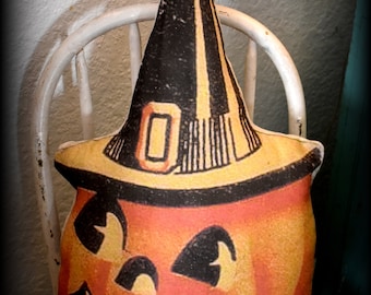 BIG Vintage Halloween Smiling Jack O Lantern in Witch Party - Etsy