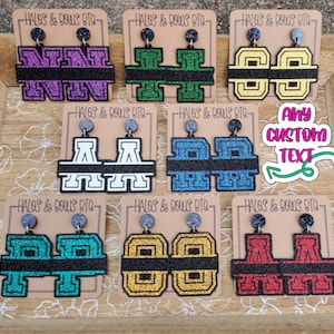 House Statement Earrings Varsity Letter Team Earrings