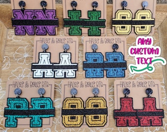 House Statement Earrings Varsity Letter Team Earrings