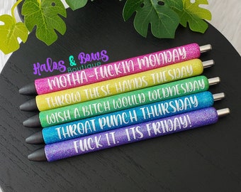 Weekday Offensive Glitter Pens | Papermate | InkJoy | Refillable