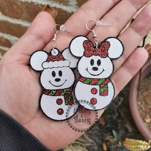 Mickey Christmas Earrings Etsy