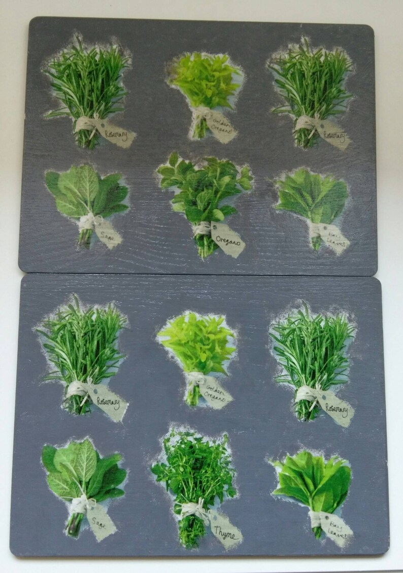 Decoupage Antislip Wooden Set placemats and Coasters Etsy