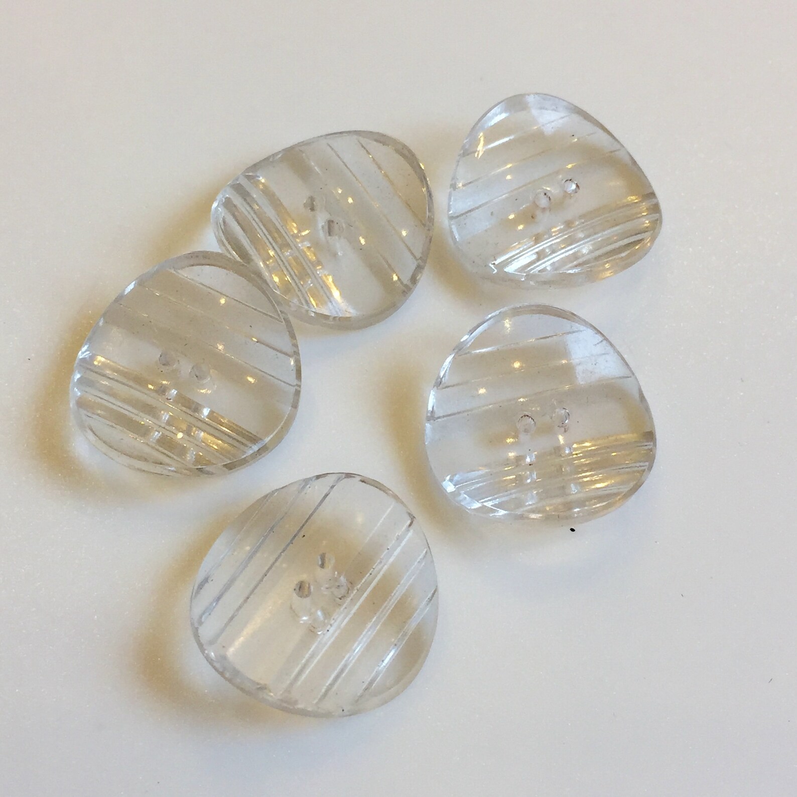 Lot of vintage clear glass buttons 3 designs18mm Etsy