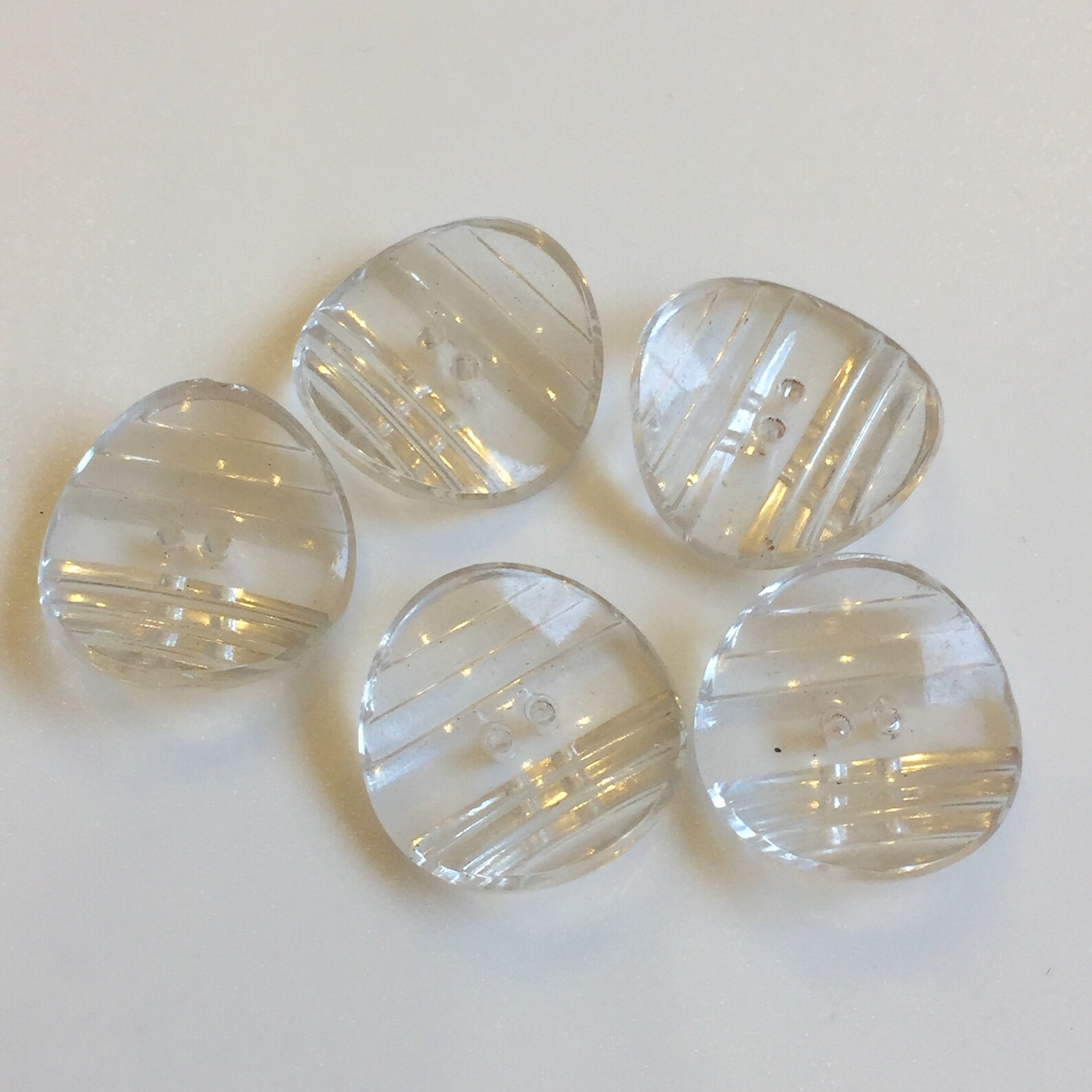 Lot of vintage clear glass buttons 3 designs18mm Etsy