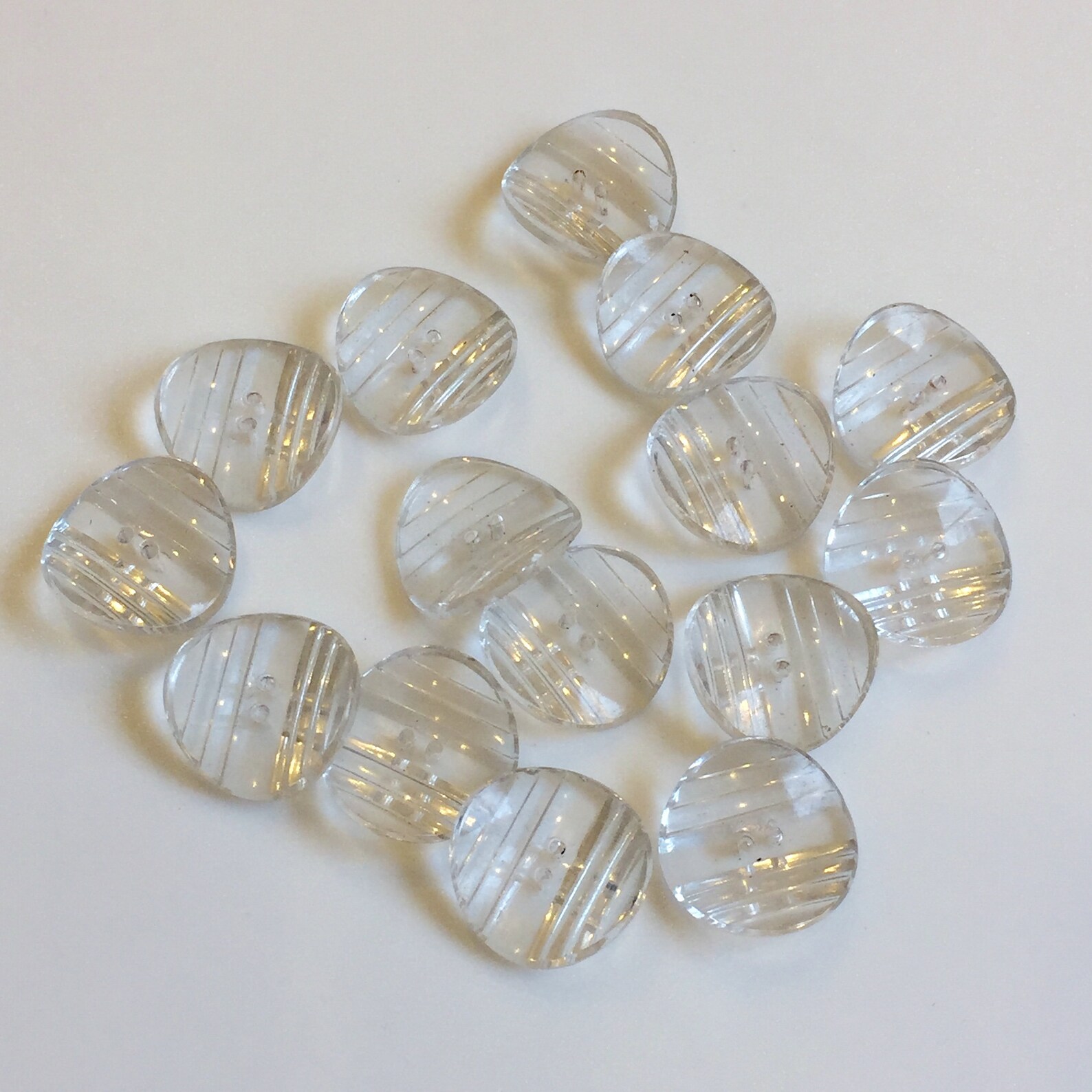 Lot of vintage clear glass buttons 3 designs18mm Etsy