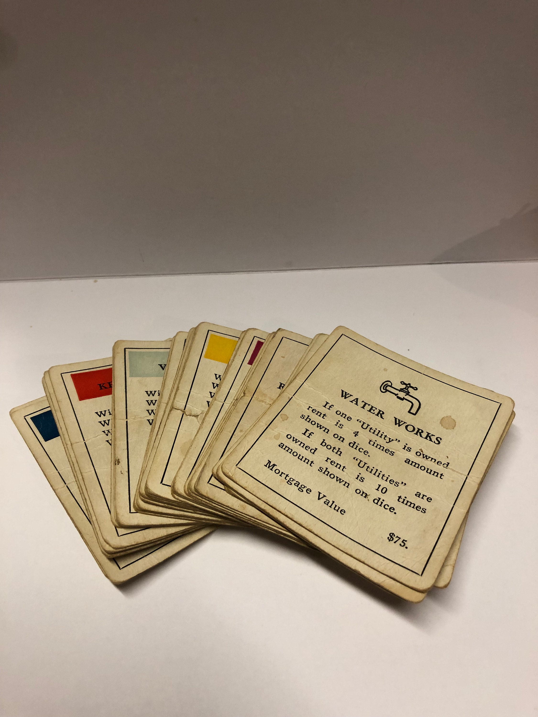 1936 Monopoly Property Cards Complete - Etsy UK