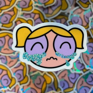 Bubbles Crying Sparkly Tears - Powerpuff Girls Sticker