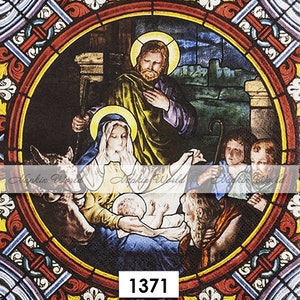 FREE SHIP - Two Paper Luncheon Decoupage Art Craft Napkins - (Design 1371) NATIVITY Christmas Baby Jesus Christian Three Kings Mary Joseph